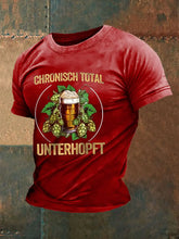 Unterhopft-bedrucktes Kurzarm-T-Shirt für Männer